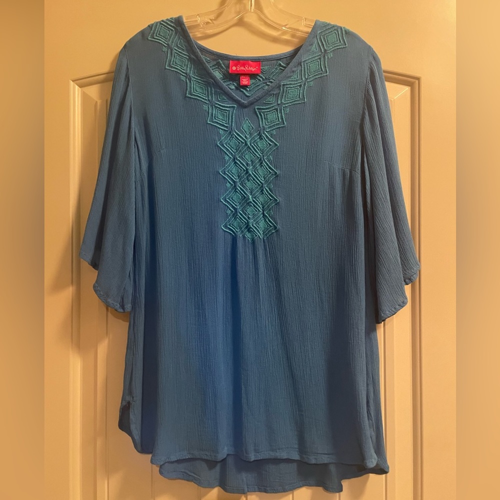 Lilly Pulitzer Blue Embroidery Swimsuit Beach Pool
